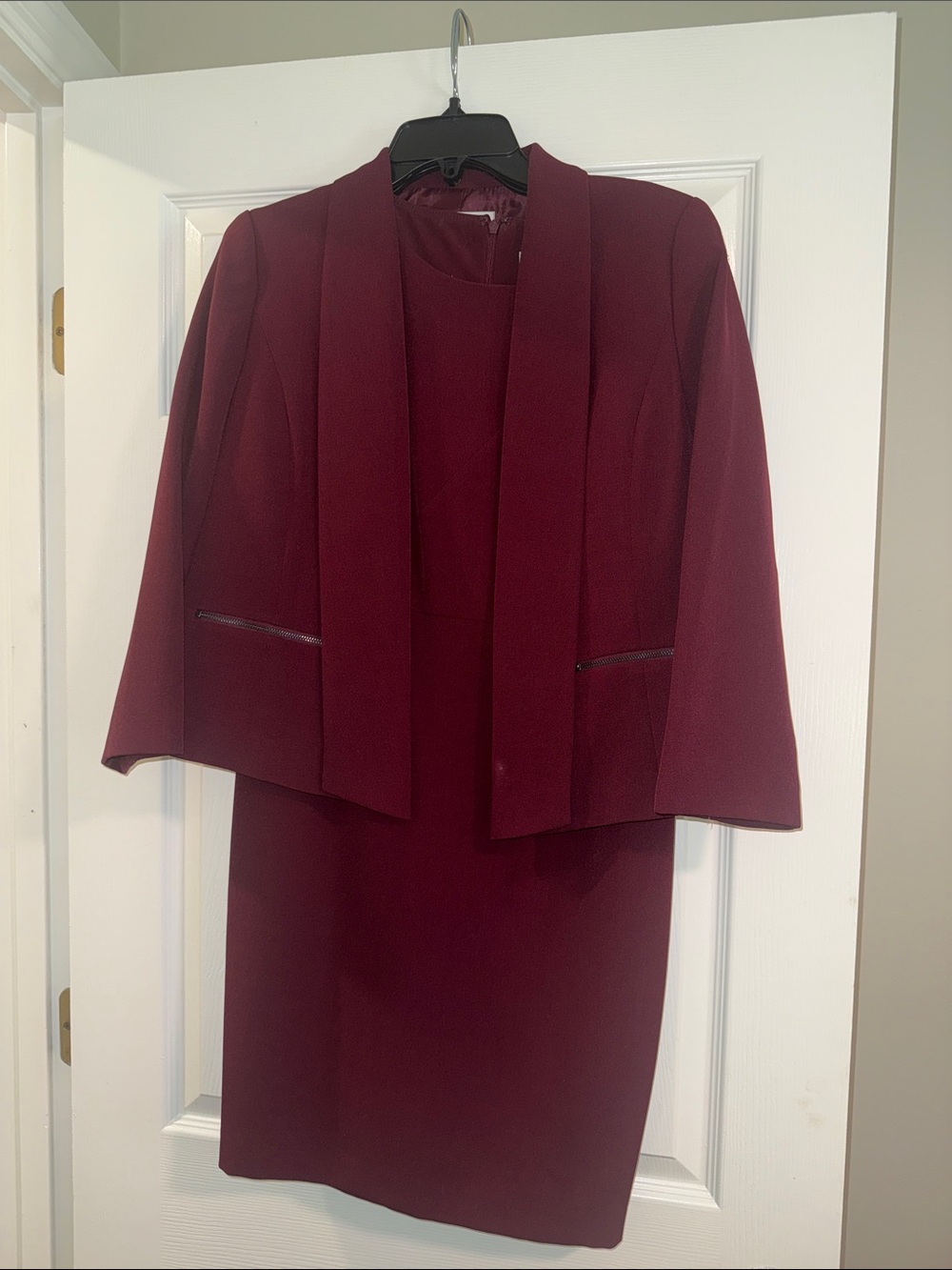 Kasper Women's Burgundy Two-Piece Blazer(s6P) and Dress(s4P) Set